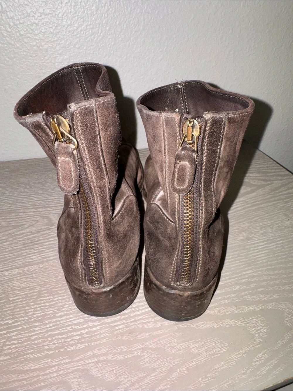 Gidigio brown Suede Distressed Leather Ankle Boots Made in Italy size 38